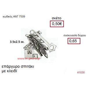 ΣΠΙΤΑΚΙ με κλειδί επάργυρο γούρι-δώρο με ή χωρίς χρονολογία ΑΝΤ-Μ2017/7509